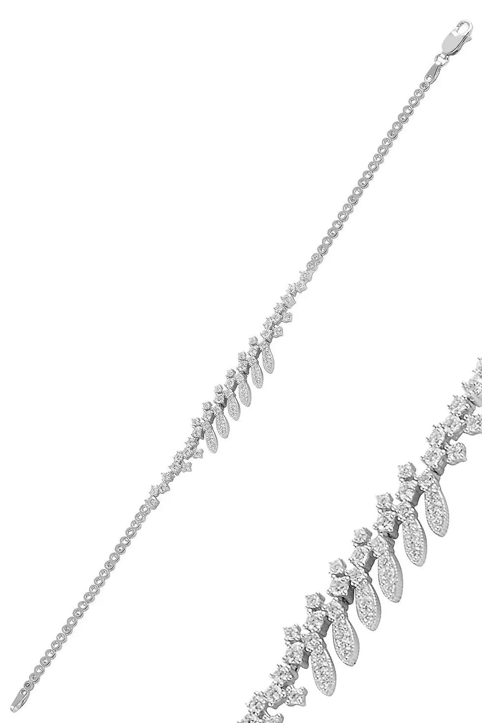 Küçük resim: Pırlanta kalıbı özel tasarım set 925 ayar Gümüş 18 ayar beyaz altın kaplama