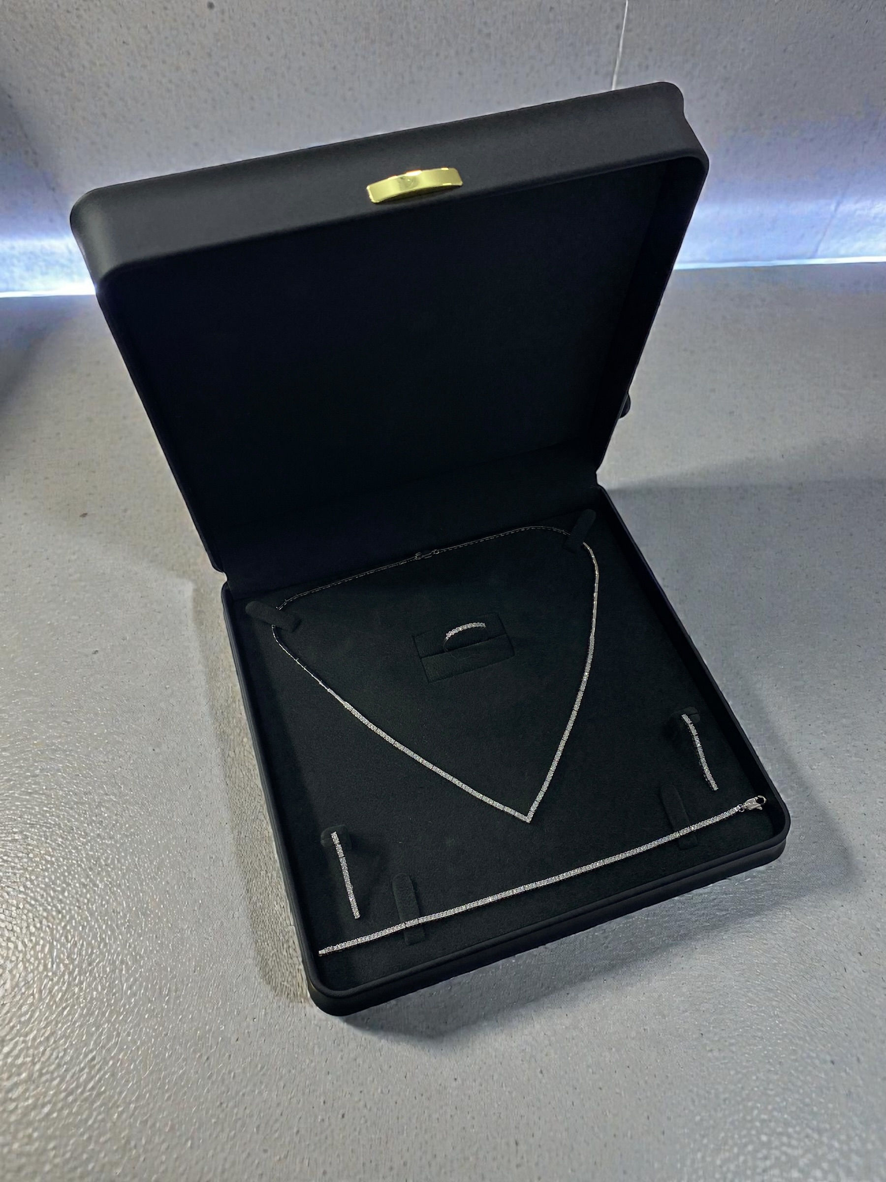 Tek sıra Çavuş model su yolu set 925 ayar Gümüş 18 ayar beyaz Altın kaplama