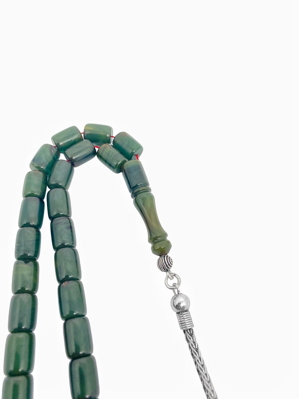 Küçük resim: Bursa işi  Özel koleksiyonluk eski alman sıkma katalin 925 ayar gümüş püsküllü