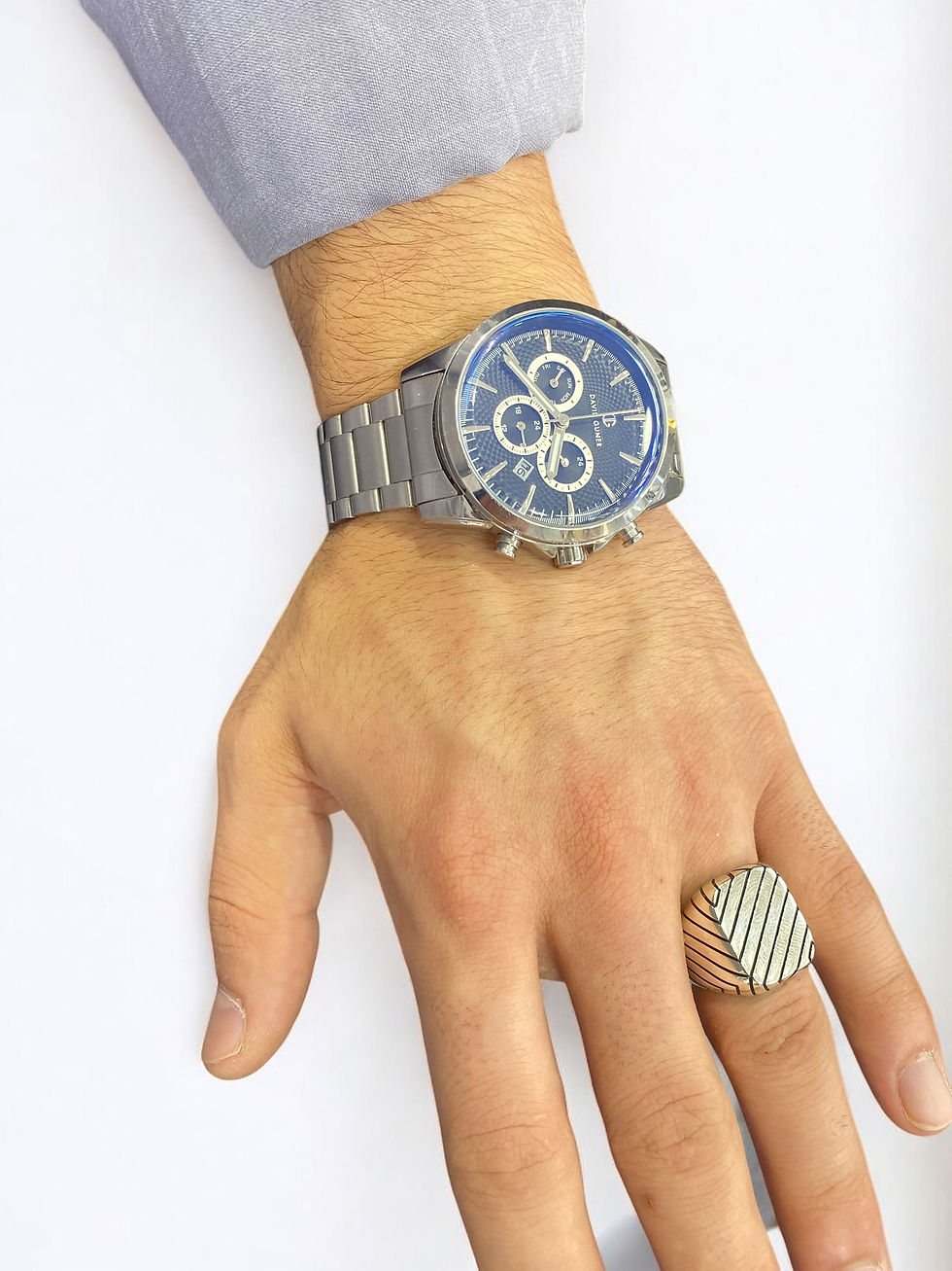 Küçük resim: Özel tasarım ithal erkek yüzüğü 925 ayar gümüş özel lak kaplamalı