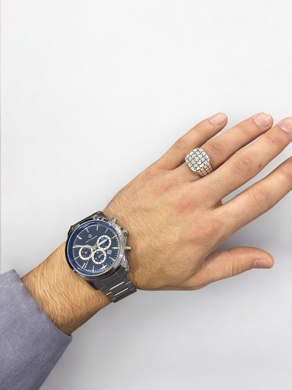 Küçük resim: Özel tasarım ithal erkek yüzüğü 925 ayar gümüş özel lak kaplamalı