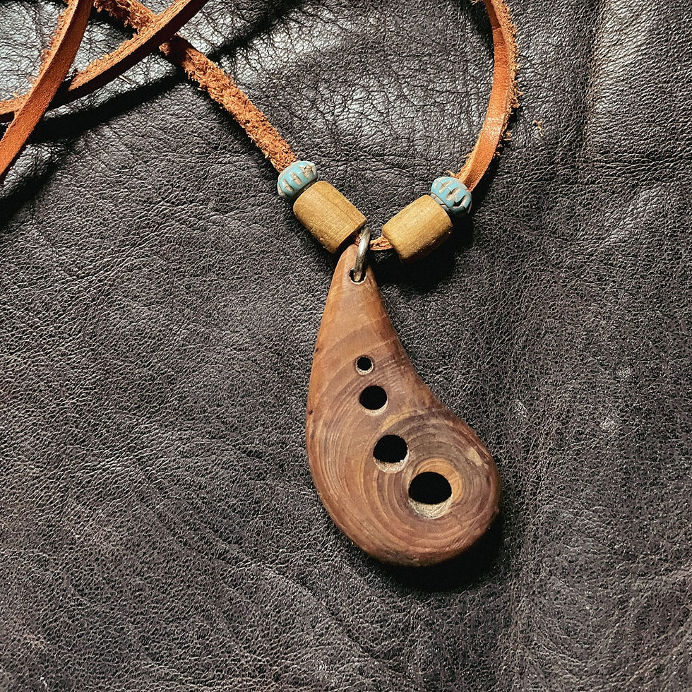 Pear-shaped Turquoise & Ash Pendant