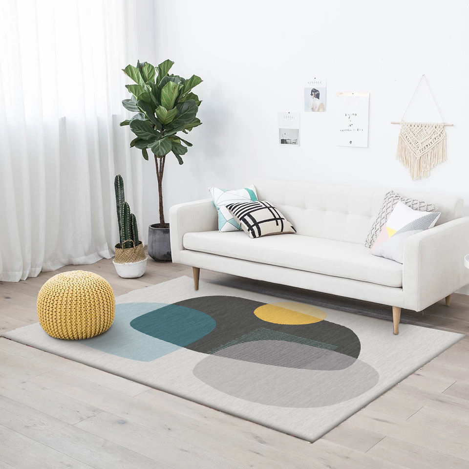 Thumbnail: Modern Minimalist Abstract Stone Gray Area Rug