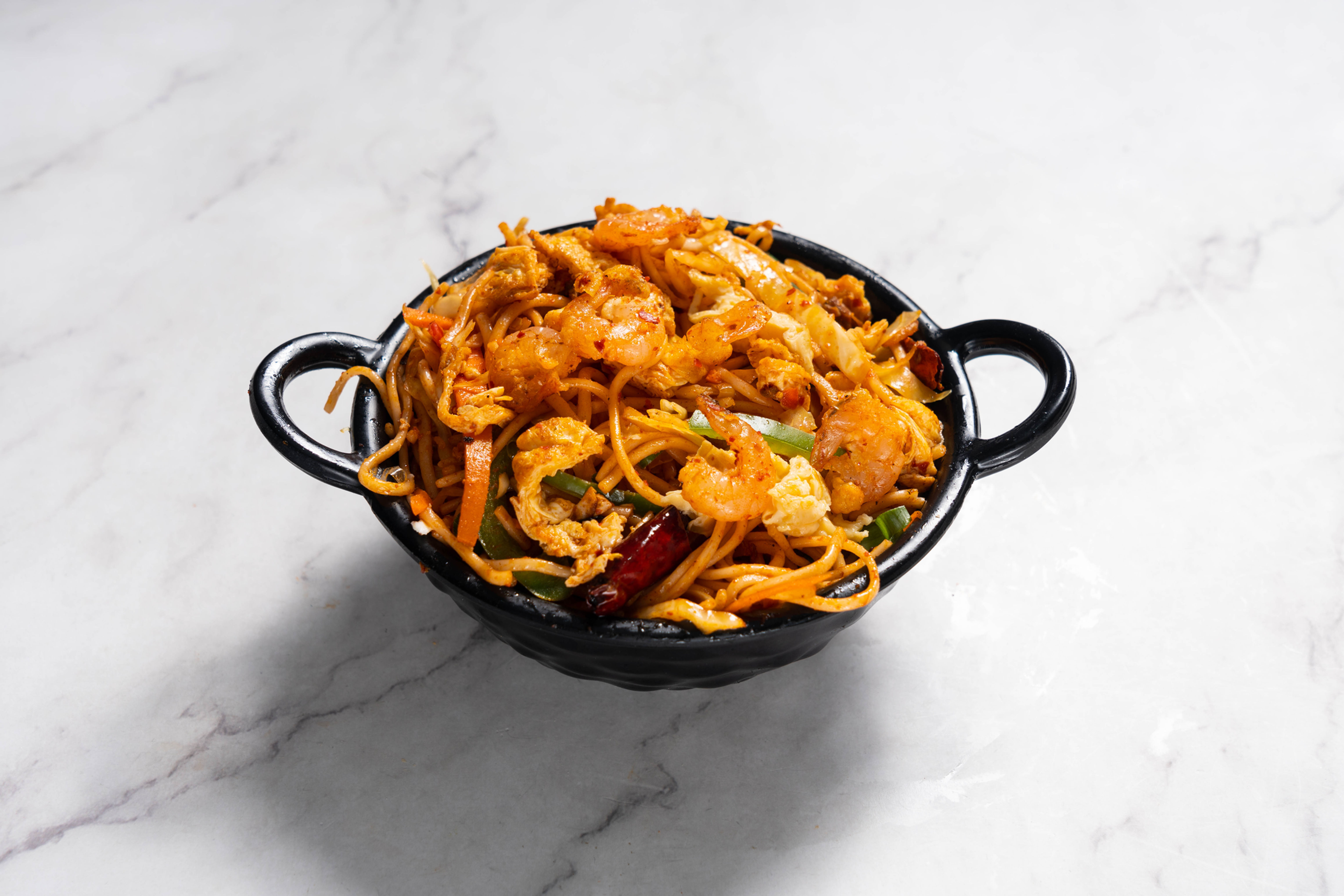 Schezwan Prawn Fried Noodles