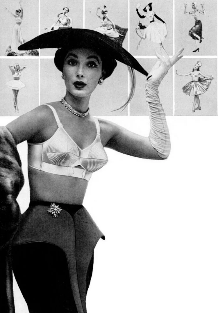 vintage fifties bullet bra supportive hat pointy