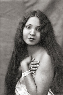old photo of woman with long hair