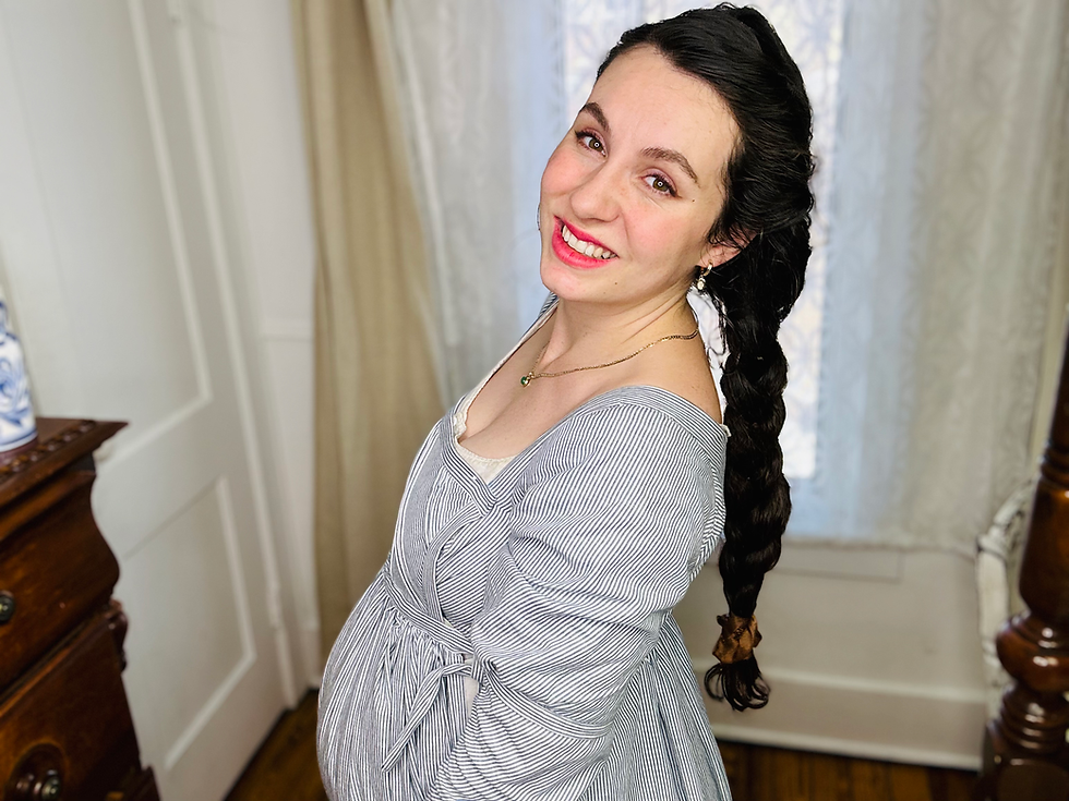 pregnant woman long hair healthy diet nutrition