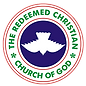 Logo of the Redeemed Christian Church of God featuring a white dove inside a blue and green circular seal