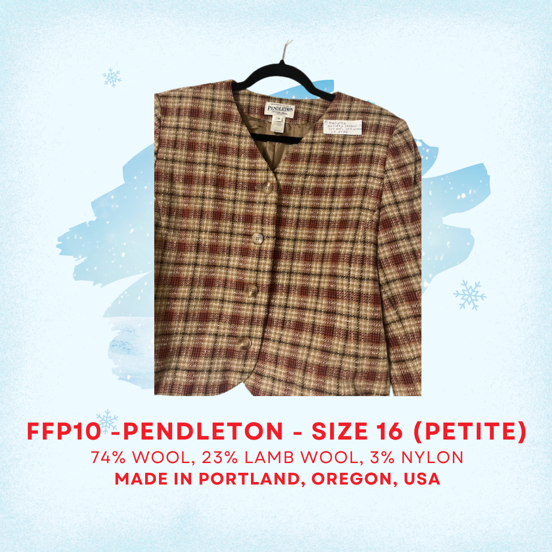 FFP10 – Pendleton Plaid Wool Blazer (Size 16 – Petite)