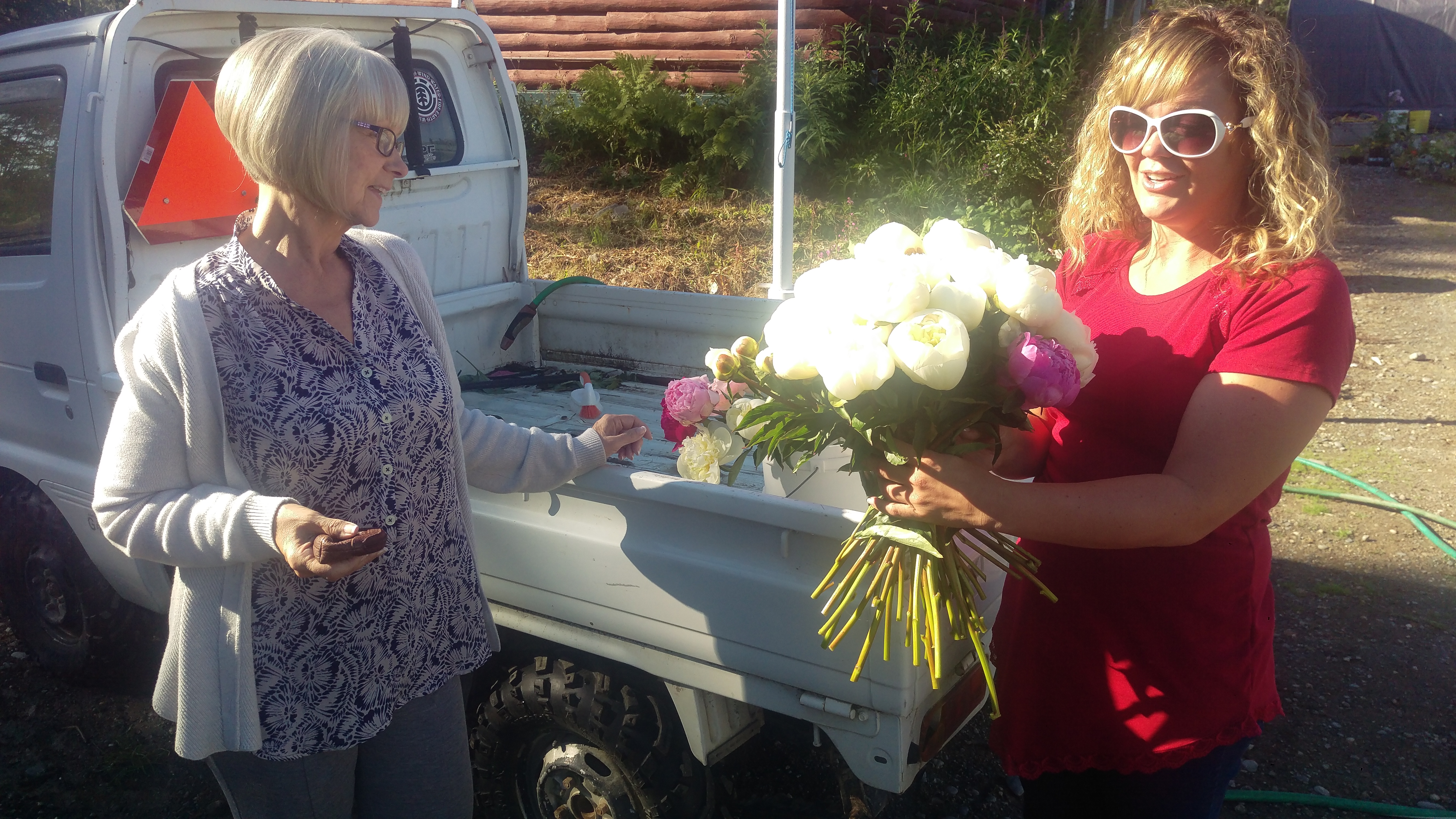 A delighted bride and her mom