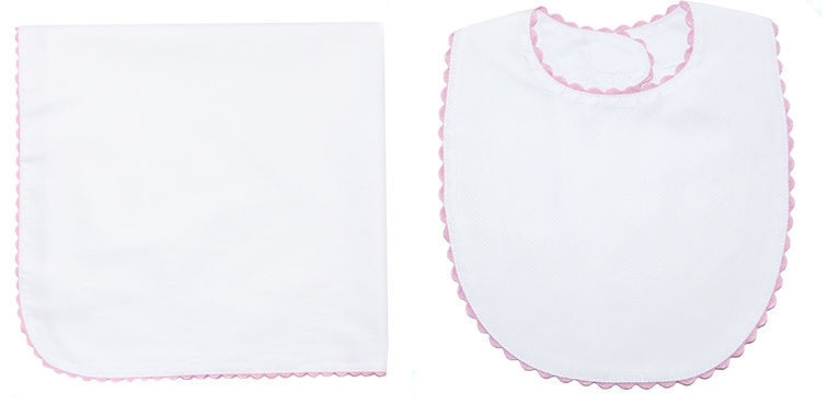 Pink Ric Rac Blanket and Bib