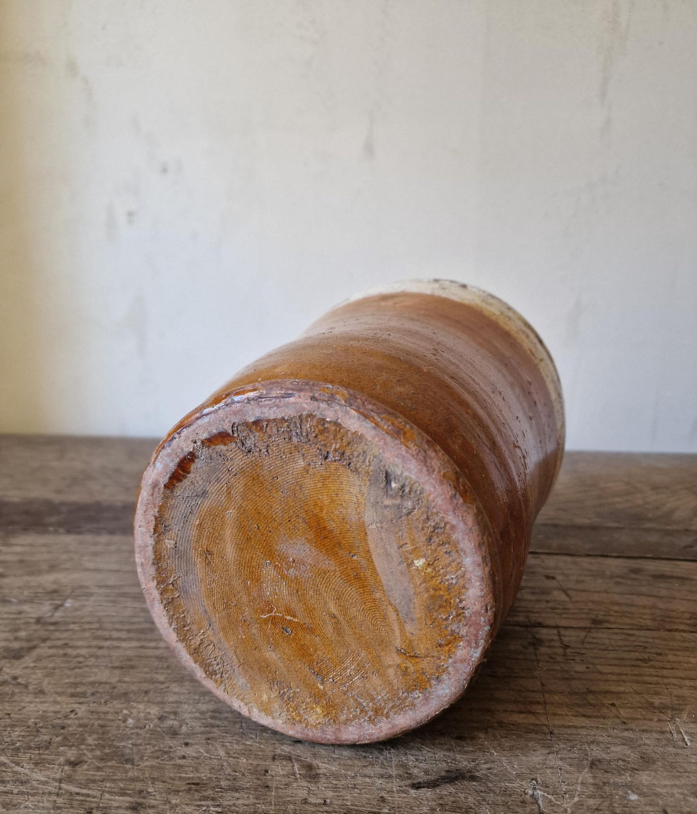 Thumbnail: Antique Glazed Terracotta Sardine Pot - Pugliese Confit Pot