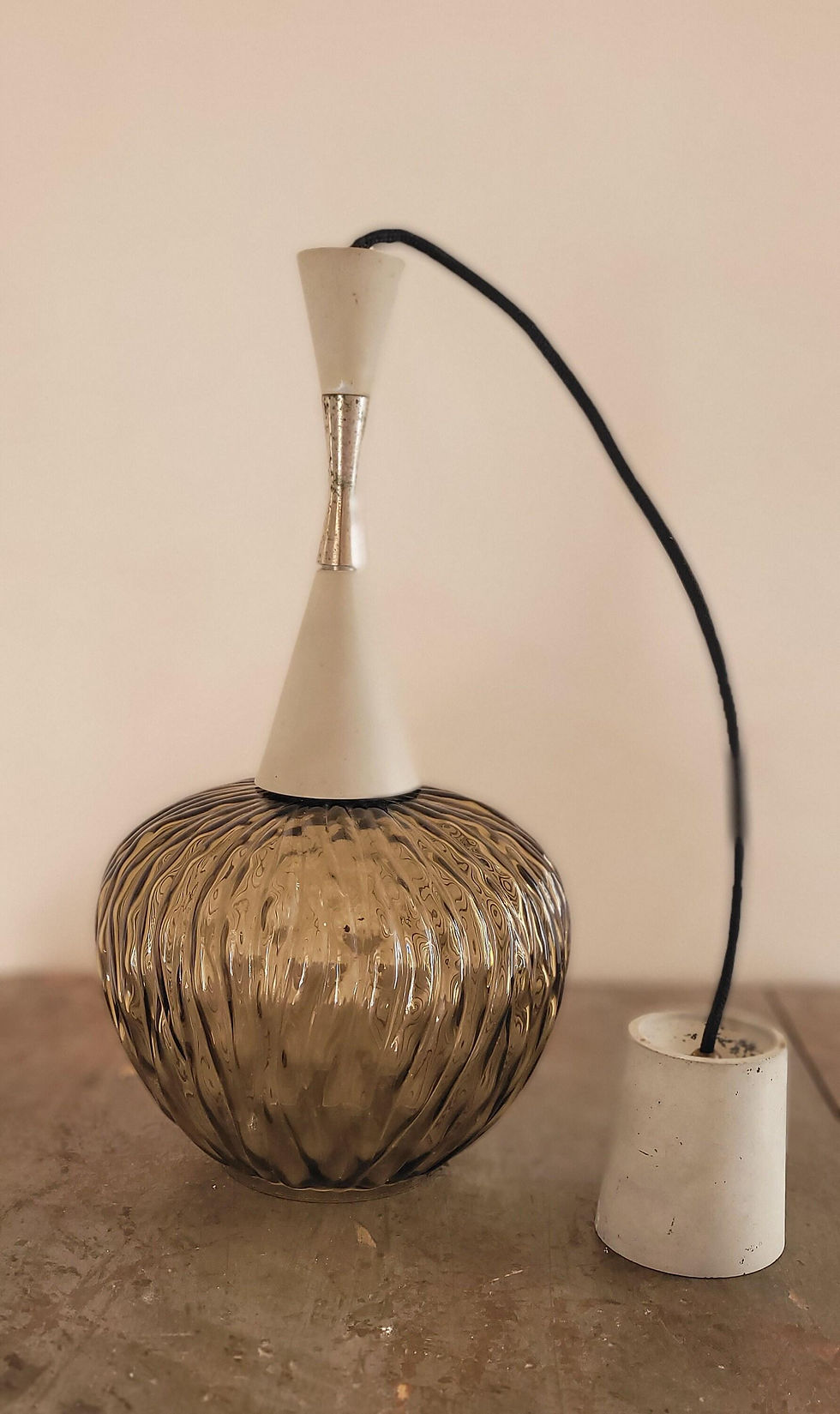 Thumbnail: Elegant Pair of Vintage Italian Glass Celing Lights. 1950s