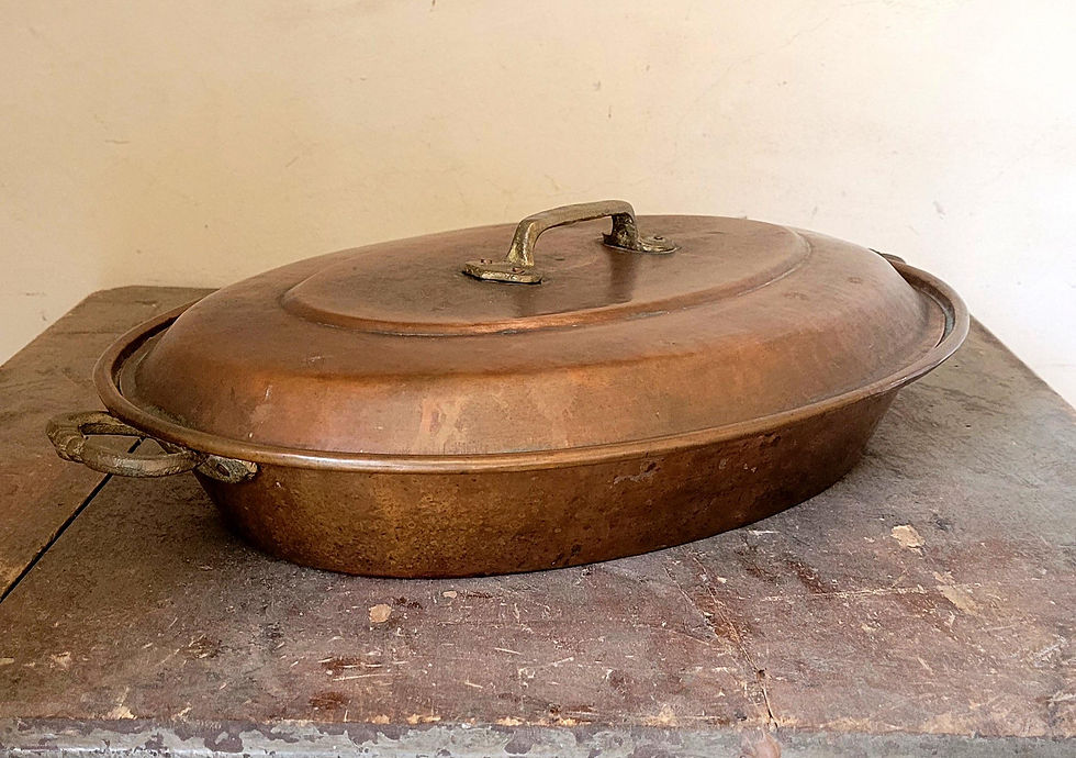 Thumbnail: Vintage Italian Hand Hammered Copper Pan/Copper Pot/Poissonniere