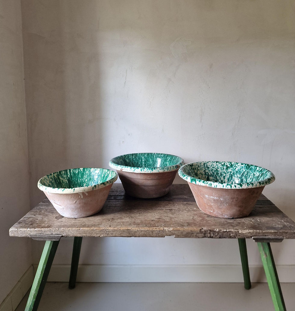 Thumbnail: Antique Italian Terracotta Passata Bowl. Early 1900s