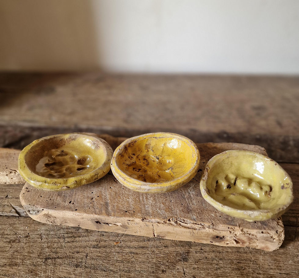Thumbnail: Antique Italian Terracotta Quince Jelly Molds Set of 3