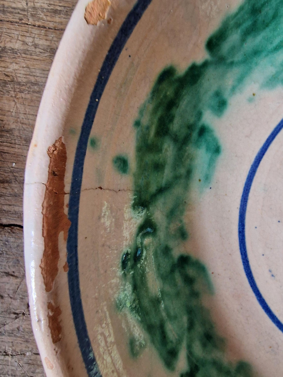 Thumbnail: No. 2 Vintage Italian Handmade Terracotta Fangotti plates from Caltagirone