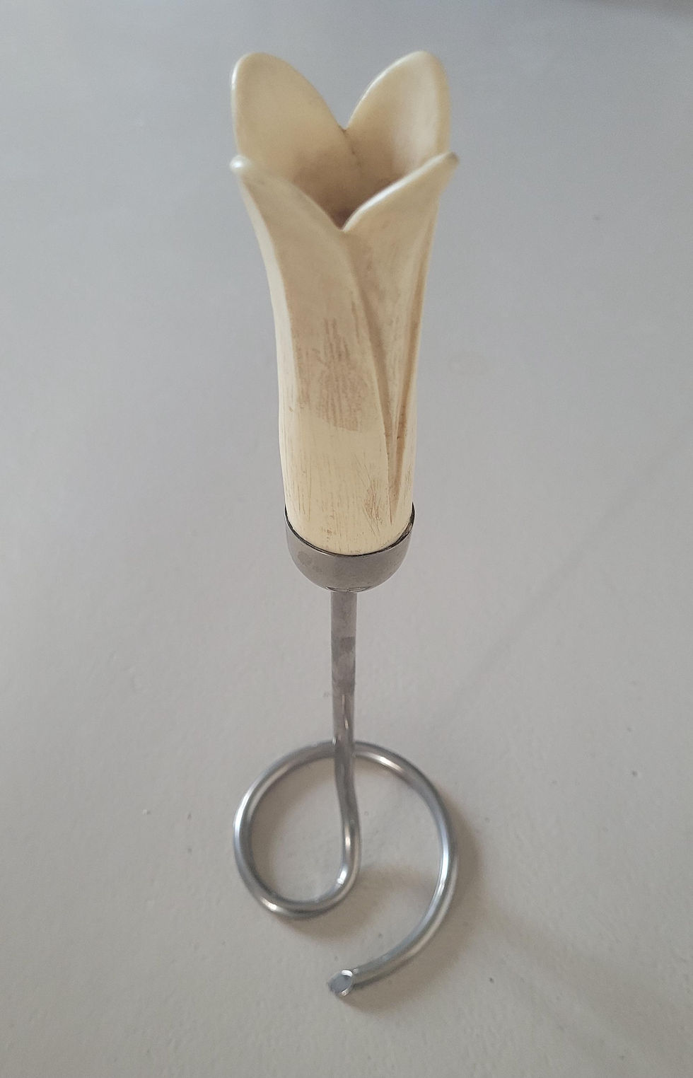 Thumbnail: Vintage Art Nouveau Carved Tulip Candlestick