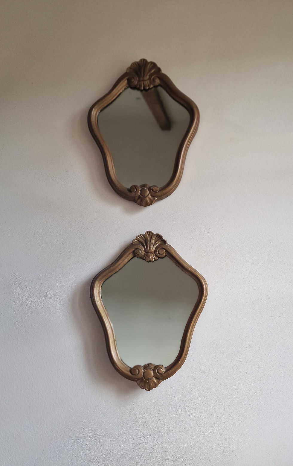Thumbnail: Pair of Antique Baroque Style Gilded Mirrors, Mid 20th Century, Vintage Mirrors