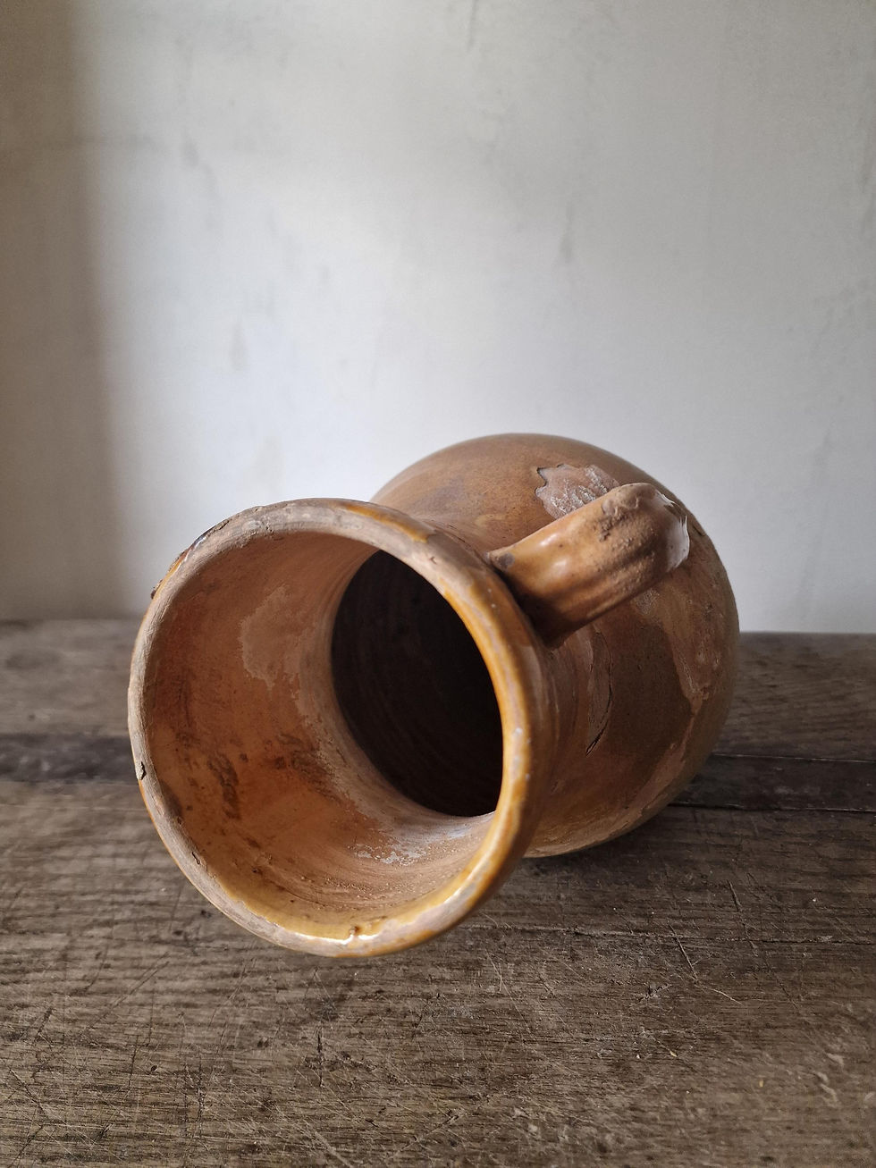 Thumbnail: Italian Terracotta Olive Oil Pot, Antique Ceramic Vase, Earthenware, Amphora