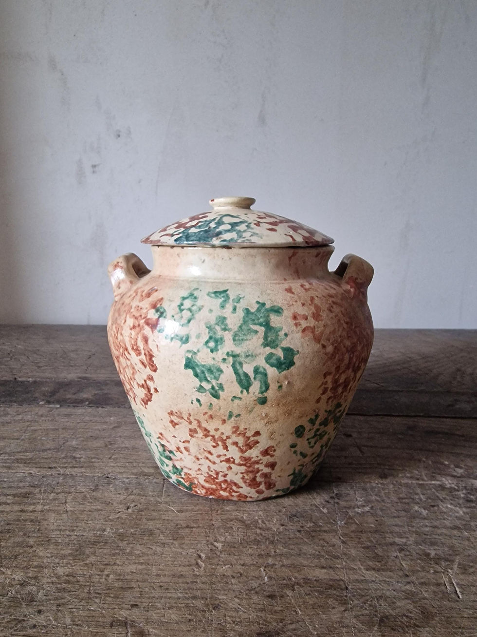 Thumbnail: Antique Terracotta Yeast Pot with lid, from Calabria. Italian Ceramics. Early