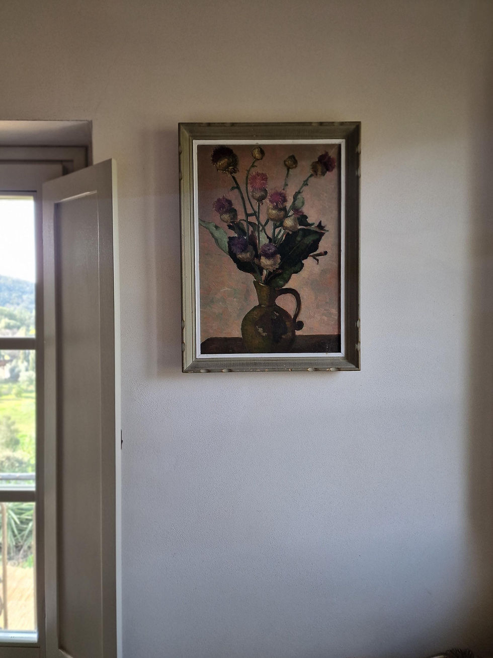 Thumbnail: No. 2 Vintage Framed Italian Paintings. Flowers. 1960s