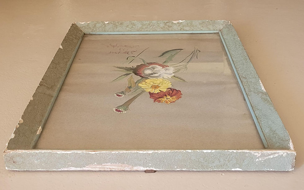 Thumbnail: Valentino Ghiglia Original Italian Watercolour. Floral Composition. Signed. 1948