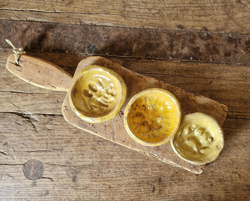 Thumbnail: Antique Italian Terracotta Quince Jelly Molds Set of 3