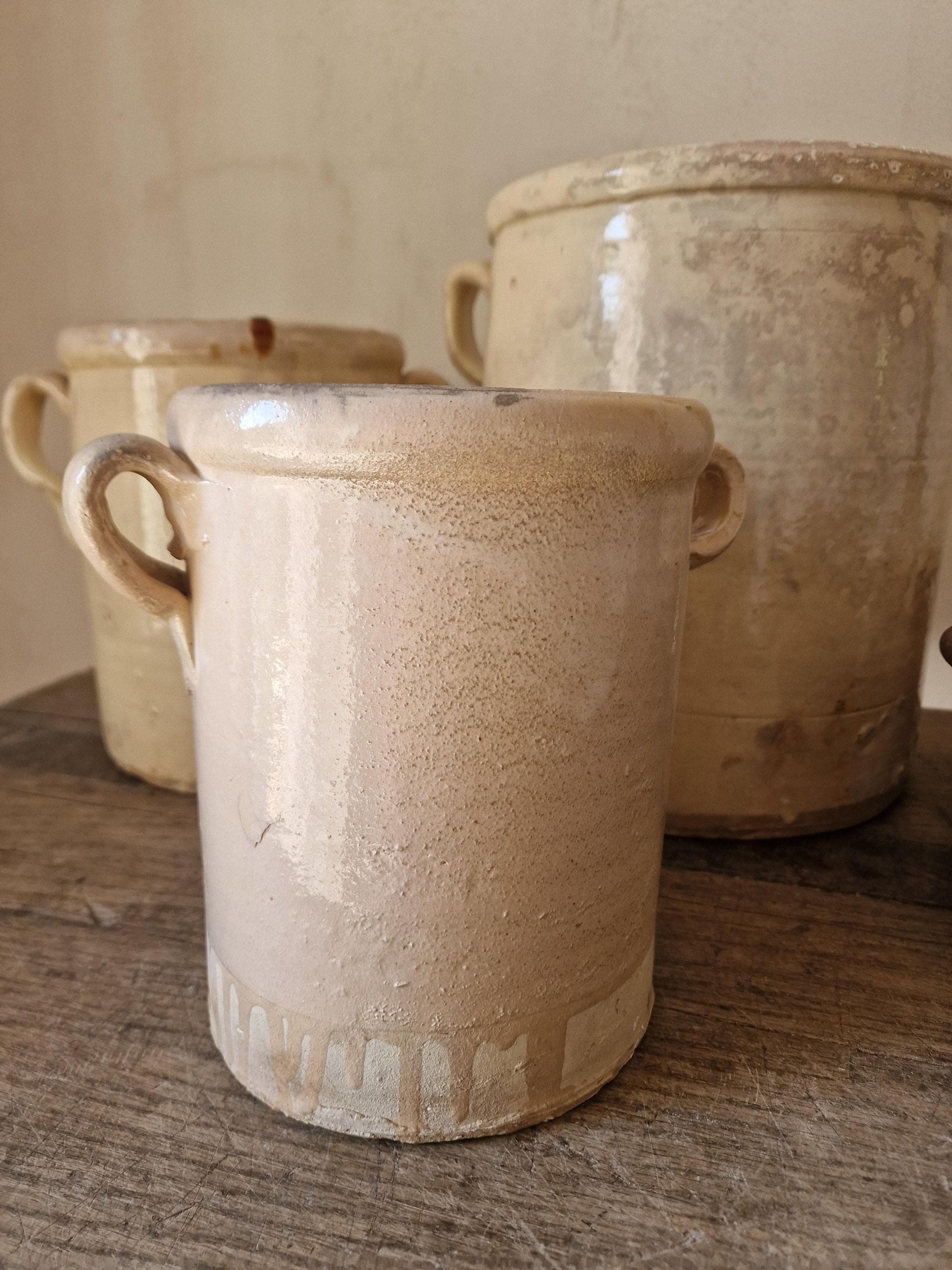 Antique Terracotta Sardine Pot: Puglia Glazed Utensil Holder, Early 1900s