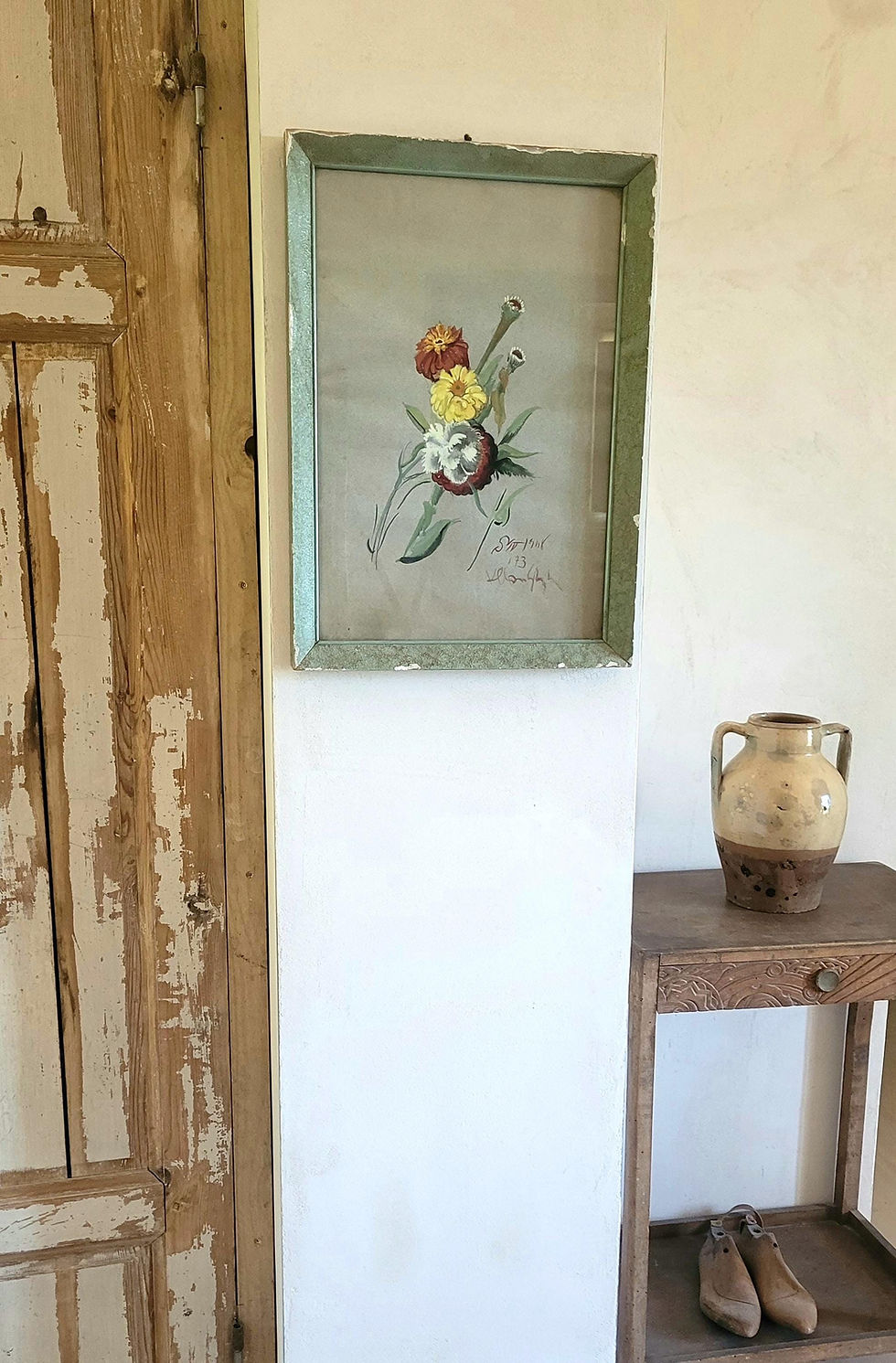 Thumbnail: Valentino Ghiglia Original Italian Watercolour. Floral Composition. Signed. 1948