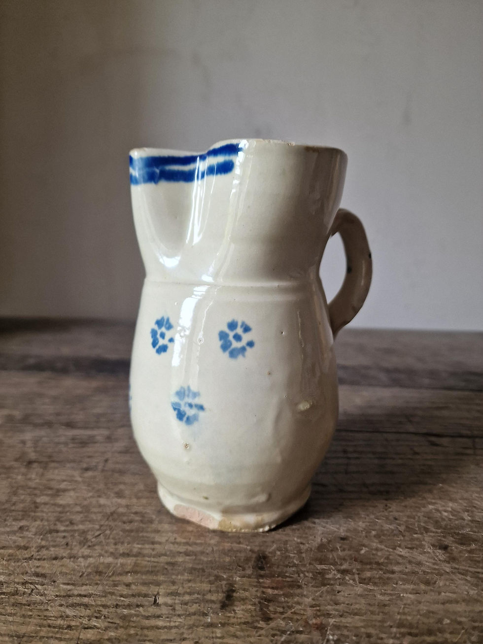 Thumbnail: Antique Italian Terracotta Hand Made Jug. Glazed. Early 20th Century. Pugliese