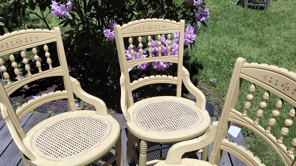 pretty pressed cane chairs, party-ready