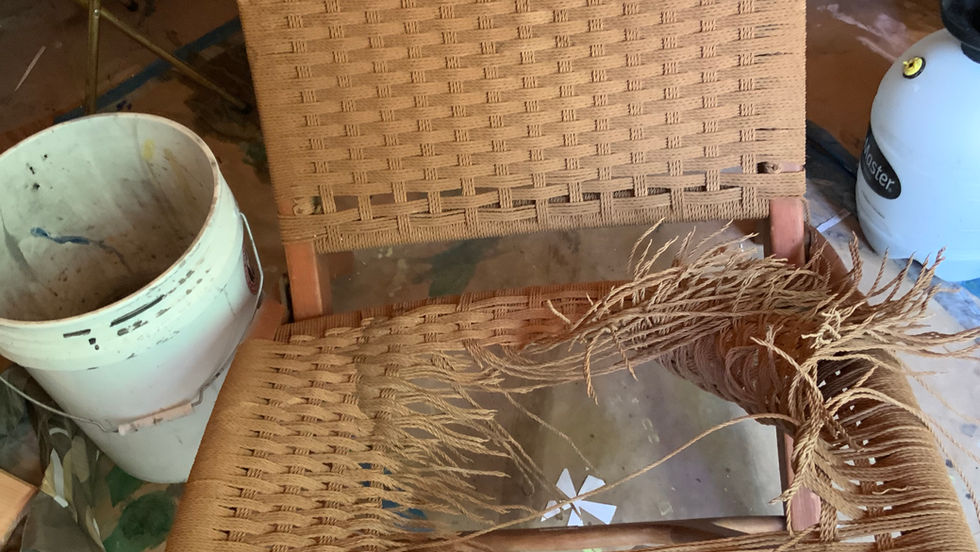 Japanese Danish style folding chair in bad shape