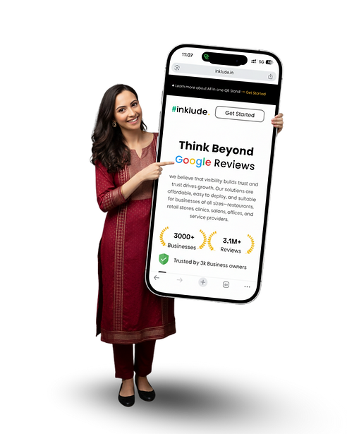 ai powered google review stand