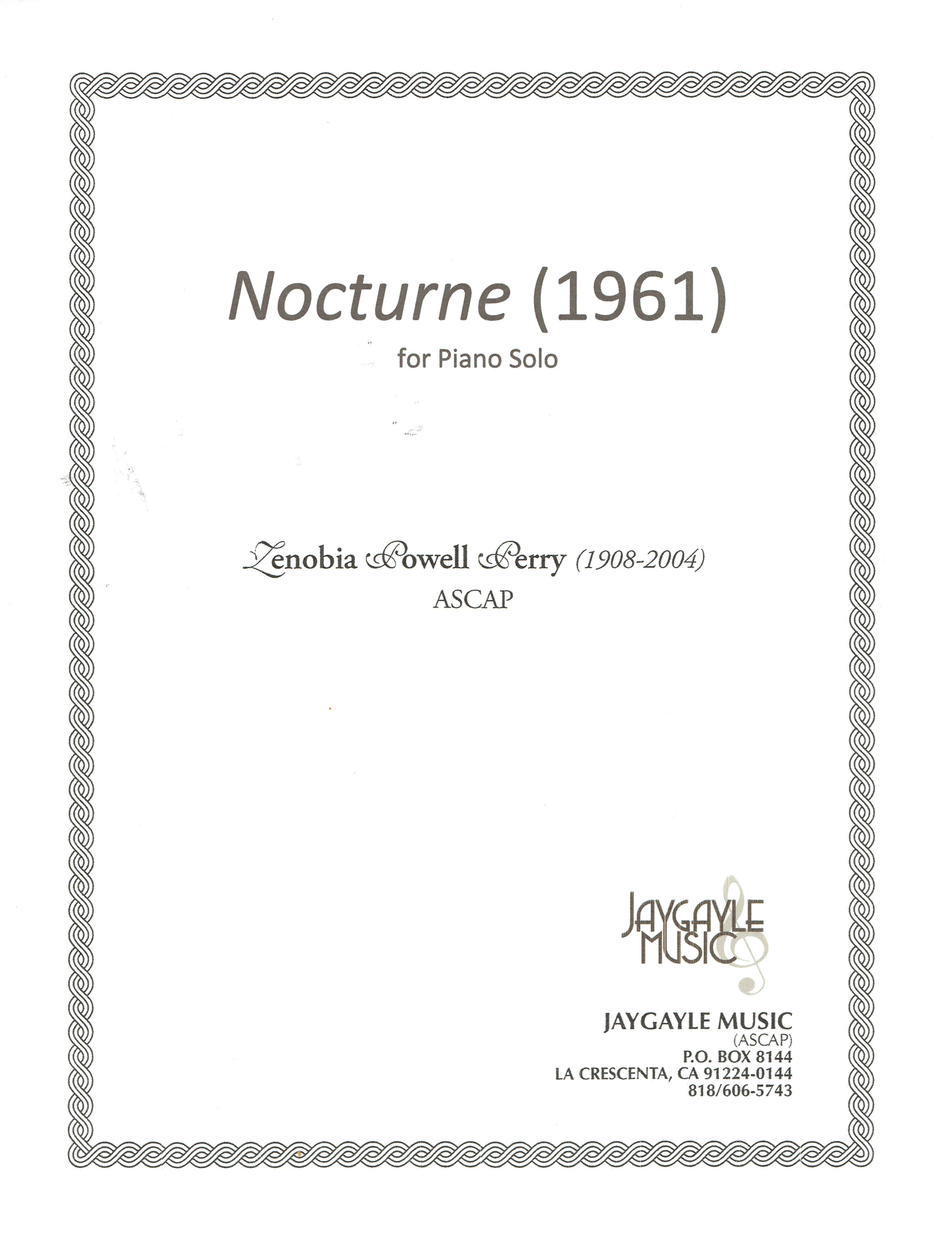Nocturne (1961) for piano solo