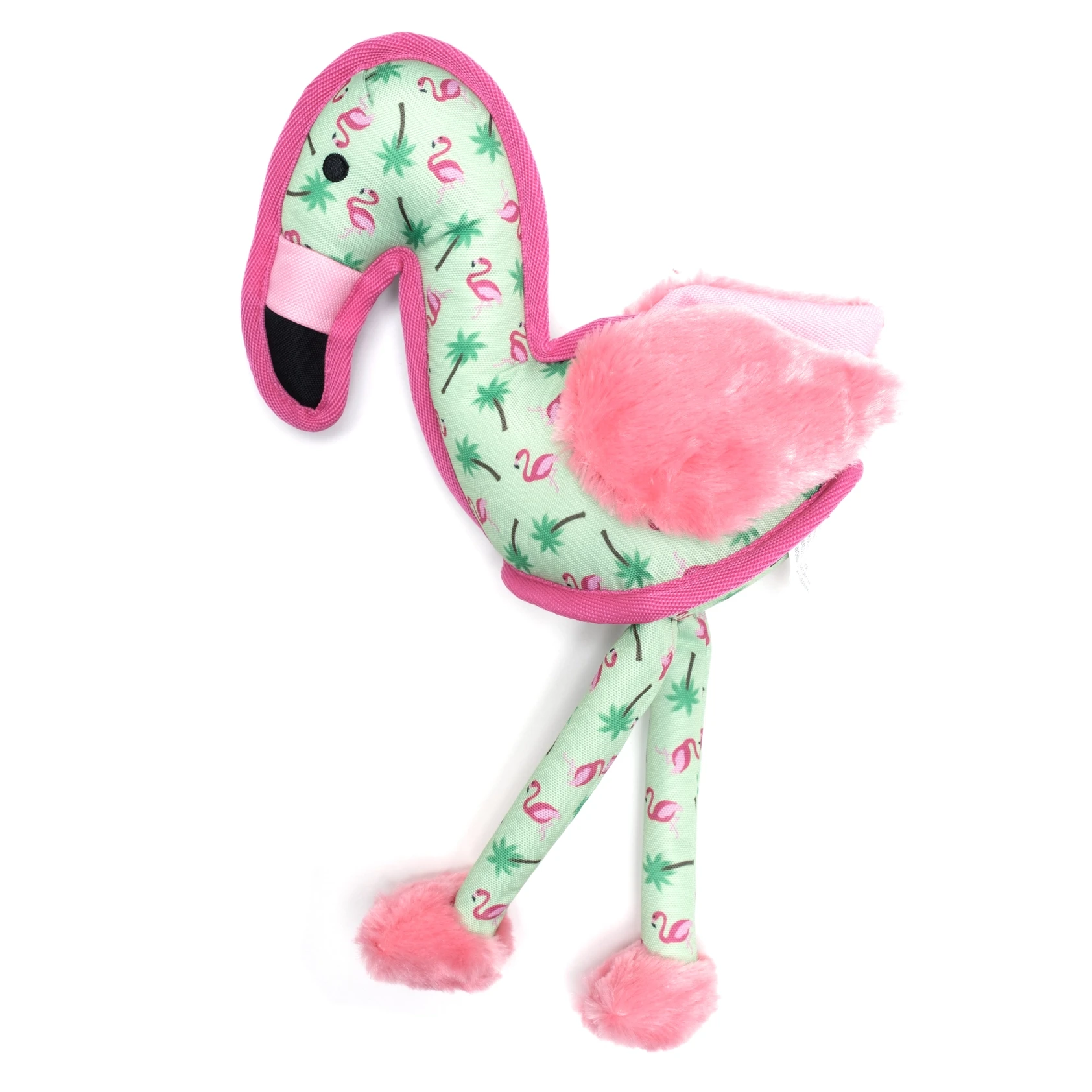 urable flamingo dog toy with squeakers for tug and fetch play