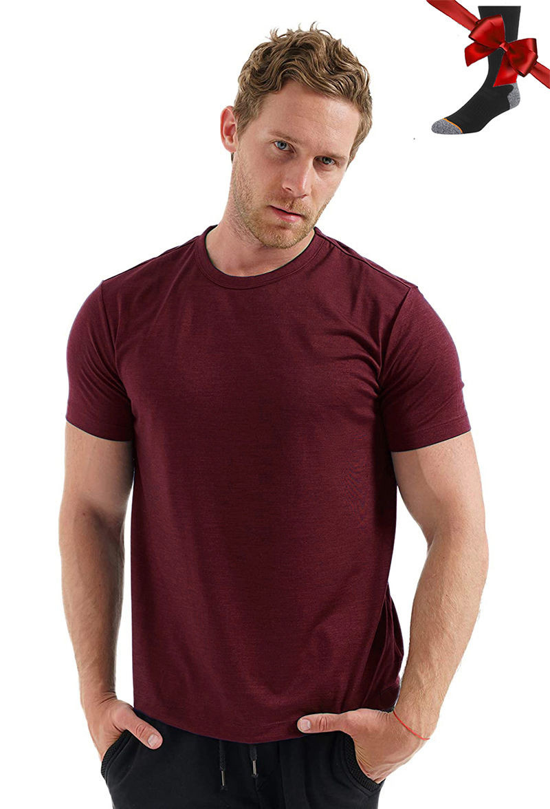 Thumbnail: 100% Superfine Merino Wool T Shirt Mens Base Layer Shirt Merino Wool Wicking Bre