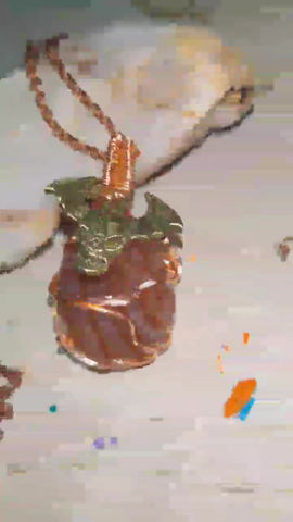 Copper charged healing Agate pendant necklace
