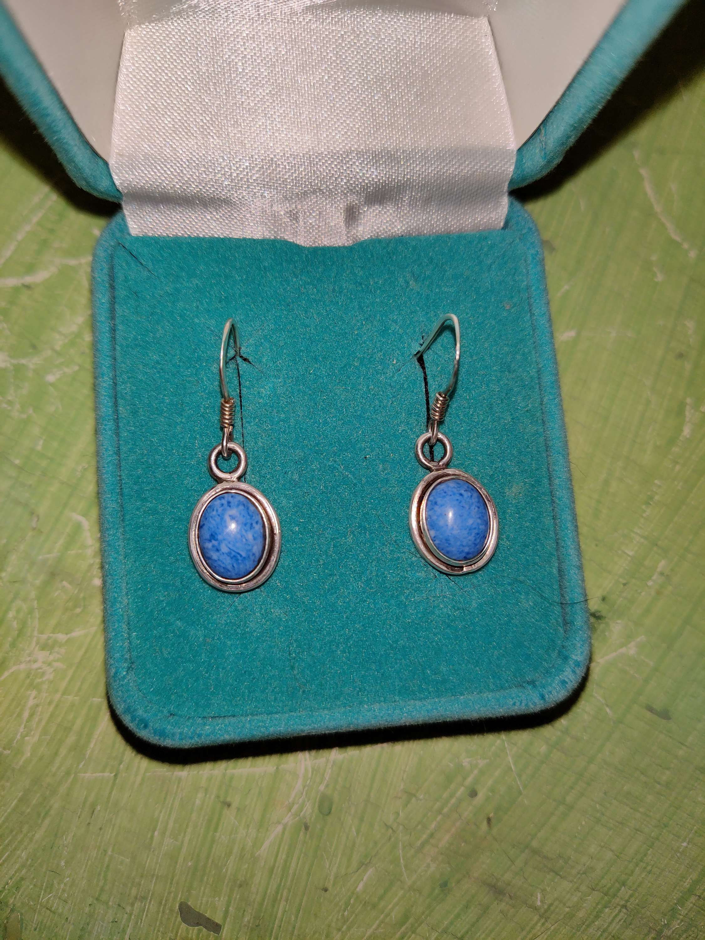 Sterling silver Blue Lapis stone earrings