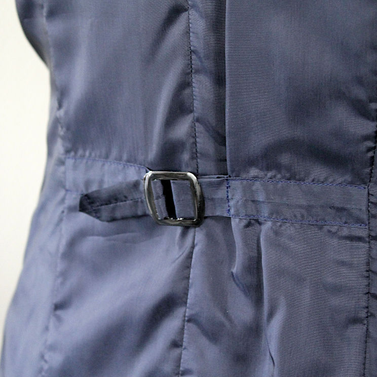 Thumbnail: Marineblauw & cacao visgraat ribfluwelen gilet