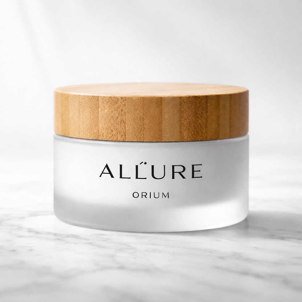 ALLURE ORIUM frosted jar with wooden lid