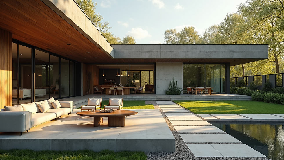 High angle view of a modern home featuring eco-friendly materials