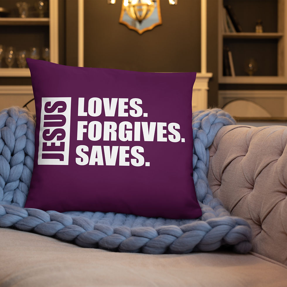Thumbnail: Jesus Loves.Forgives.Saves. Basic Pillow