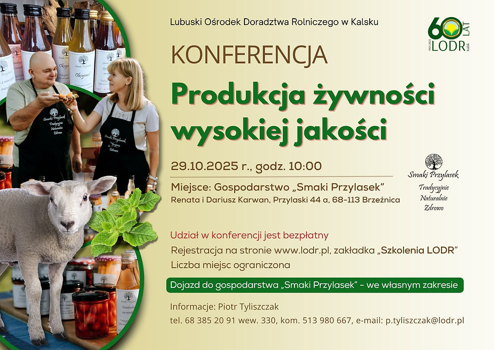 Konferencja "Produkcja żywności wysokiej jakości" 29.10.2025