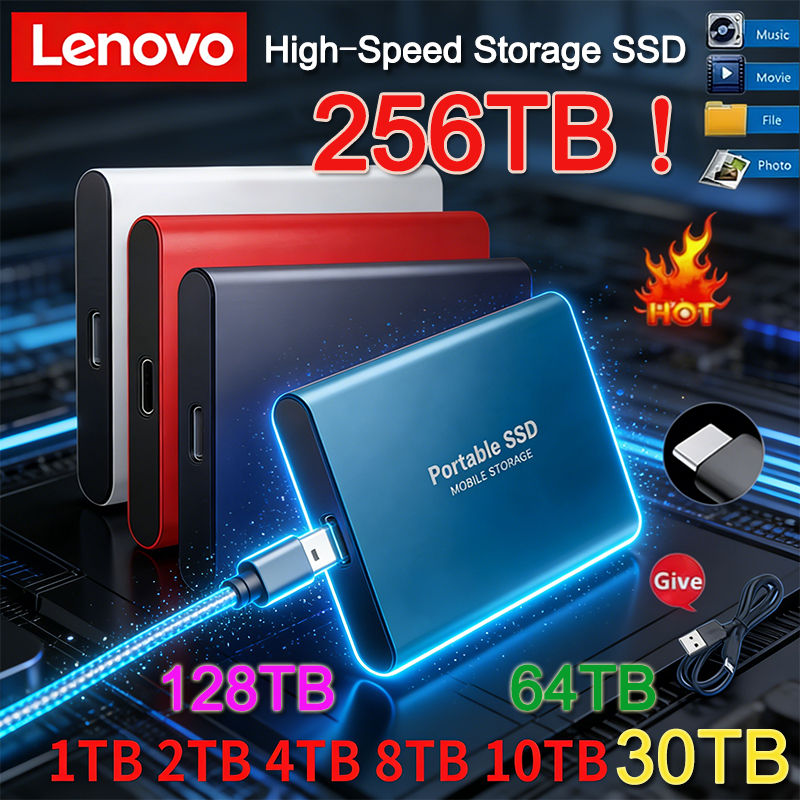 Lenovo Solid State Disk 1TB External Hard Drive 2TB High Speed Hard Disk 256TB U
