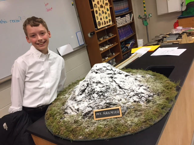 Zach Ware with his volcano project