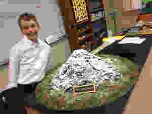 Zach Ware with his volcano project