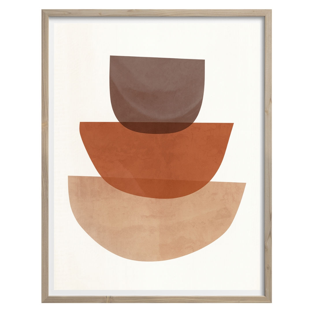 Modern Abstract Wall Art – Canvas Print with Optional Wooden Frame Earthy