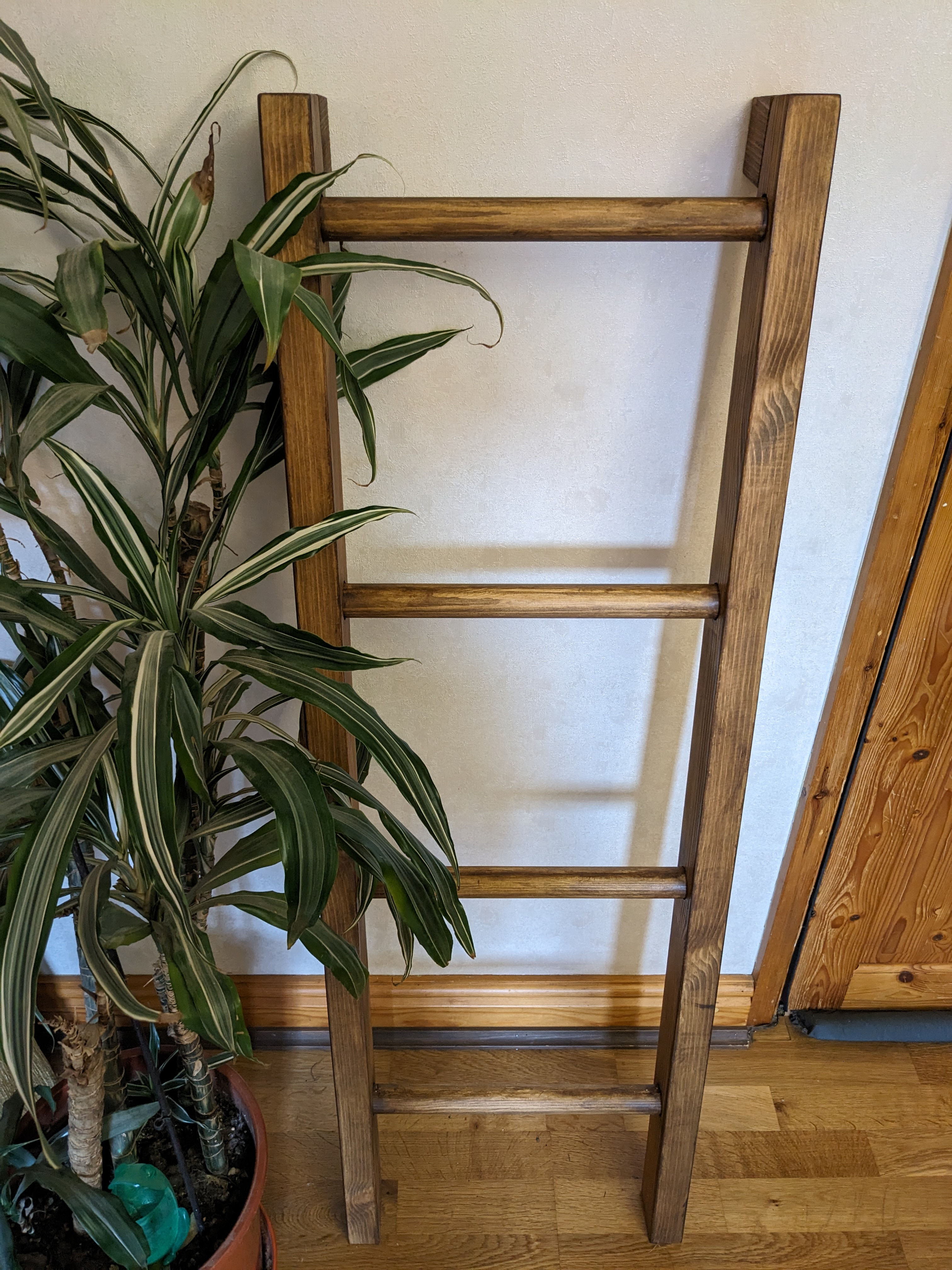 rustic blanket towel ladder