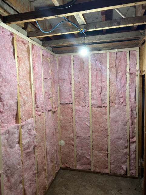 Sauna insulation installation in Edmonton